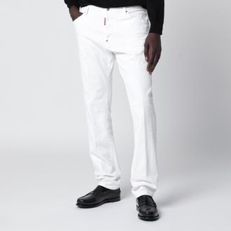 Dsquared2 Jeans Teddy bianchi in cotone stretch