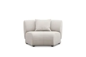 Castlery Auburn Curve Wedge Sofa Customized, Cream Performance Fleece, Spill Resistant, Modular for Sofas, Castlery