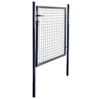 Berkfield Home Mesh Garden Gate Galvanised Steel 85.5x100 cm Grey