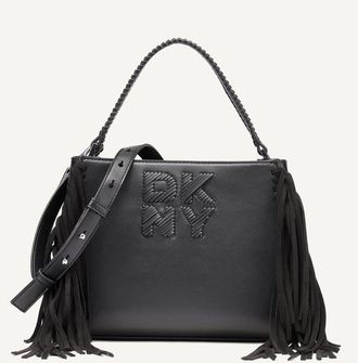 DKNY Foster Medium Satchel in Black/silver at Nordstrom
