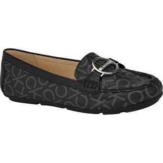 Calvin Klein Layne Buckle Loafer in Black Logo at Nordstrom Rack, Size 7.5