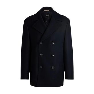 HUGO BOSS Jassen, Heren, Blauw, M, Leer, Stijlvolle Blazer