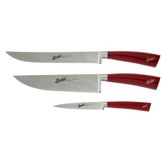 Berkel Elegance set of 3 Chef knives, red