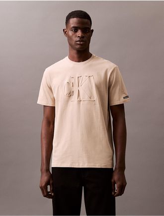 Calvin Klein Jeans Calvin Klein Mens Embossed Monogram Classic T-Shirt - Brown - XL