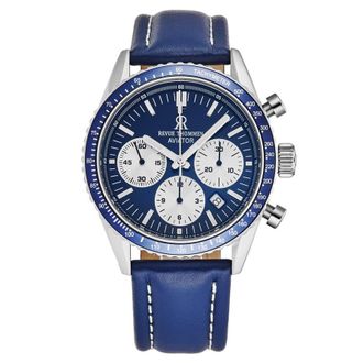 Revue Thommen Aviator Chronograph Automatic Blue Dial Mens Watch 17000.6535
