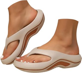 Generic Womens Orthopedic Flip Flops Plantar Fasciitis Walking Platform Recovery Sandals with Arch Support Open Toe Non-Slip Soft Slip-On Flip Flops Thick Cus