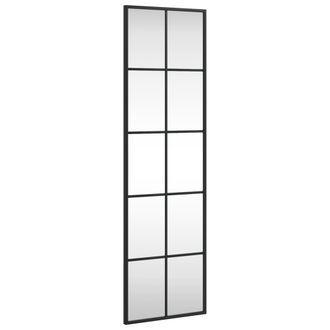 vidaXL Espejo De Pared Rectangular De Hierro Negro 30x100 Cm Vidaxl