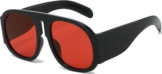 Generic Mens And Womens Personalized Large Frame Beach Vacation Sunglasses Outdoor UV400 Sports Photo Shooting Sun Glasses(Red)