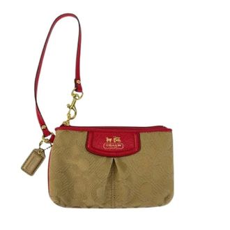 Coach Pre-owned Op Art Canvas Leather Pouch - - Pre-owned - Donna - Beige - ONE SIZE