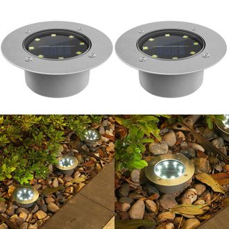 OEM 2 Luces Solares Decorativas Para Exteriores, Ideales Para Patio, Jard&iacute;n O Villa, Impermeables Y Empotrables, Con Tecnolog&iacute;a Led Y Luz Blanca
