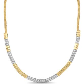 Bony Levy 18K Gold Cleo Half Diamond Tennis Necklace in 18Kwy Gold at Nordstrom, Size 16