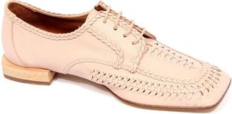 Zinda Gevlochten Geperforeerde Leren Schoenen - Rose Model - Dames - Veterschoenen - Roze - 40 EU - Leer - Schoenen