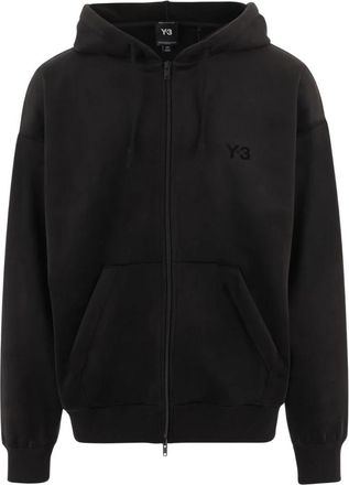 Yohji Yamamoto Velvet Zip Hoodie - Heren - Vesten met rits - Zwart - M - Polyester - Hoodies & sweatvesten