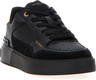Balmain Womens Black Calfskin Sneakers