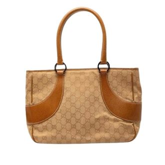 Gucci Pre-owned Handbags, female, Beige, Size: ONE SIZE Pre-owned Vintage Shoulder Tote