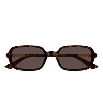 Chlo&eacute; Sunglasses, unisex, Brown, Size: 53 MM Rectangular Sunglasses