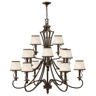 Loops 15 Bulb Chandelier Hanging Pendant LIght Olde Bronze LED E14 40W Bulb