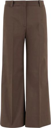 Ql2 Quelledue Stretch Katoenen Broek - Dames - Wijde Broeken - Bruin - XL - Katoen - Broeken