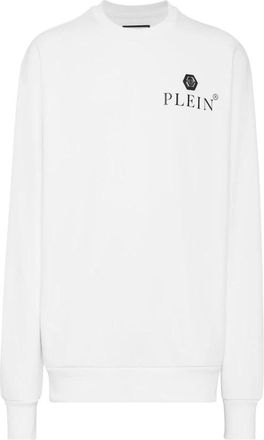 Philipp Plein Gedrukte Heren Sweatshirt Wit Lente/Zomer - Heren - Sweatshirts - Wit - S - Katoen - Hoodies & sweatvesten