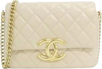 Chanel Vintage, unisex, Beige, ONE Size, Leer, Pre-owned Lambskin Shoulder Bag
