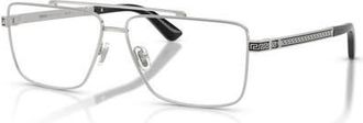 Versace 58mm Rectangle optical glasses in Silver at Nordstrom