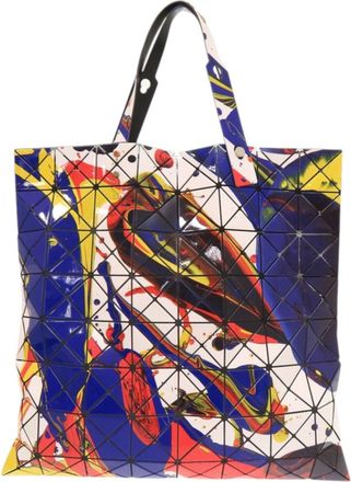 Issey Miyake Blue Red Color Polyester Pvc Tote Bag (Pre-Owned)