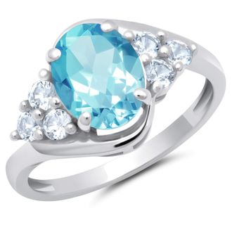 MAX + STONE 10k Yellow or White Gold Oval Cut Gemstone Sunburst Halo Ring