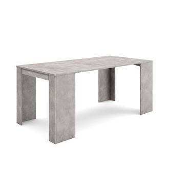Skraut Home Mesa Consola Extensible, Mesa Comedor Plegable, 180, Para 8 Comensales, Comedor Y Cocina, Estilo Moderno, Gris Cemento - Skraut Home