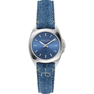 Rag & Bone Bleeker Denim Strap Watch, 30mm in Blue at Nordstrom