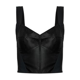 Dolce & Gabbana Top de Corte Entallado - Tops - Mujer - Negro - XS