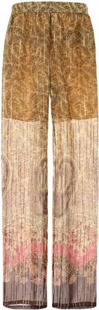 Valentino Garavani Broeken, Dames, Veelkleurig, M, Pekin Wijde Broek