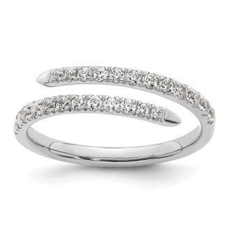Diamond2Deal 14k White Gold Lab Grown Diamond Wedding Band Ring 0.37Ct Clarity- VS Color- D-E