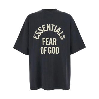 Fear of God T-Shirts, male, Black, Size: XS Campus 90s Short Sleeve Tee
