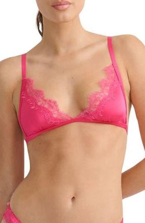 Kat The Label Sorrento Lace Trim Bralette in Hot Pink at Nordstrom Rack, Size X-Large