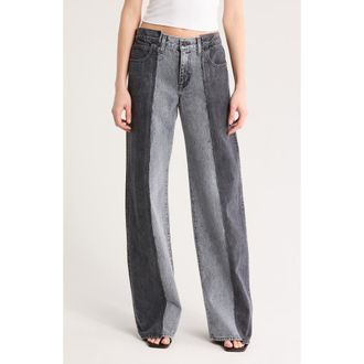 Slvrlake Denim Mica Reworked Panelled Wide Leg Jeans in Lunar Eclipse at Nordstrom Rack, Size 24