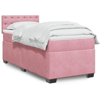 vidaXL Vidaxl - Cama Box Spring Con Colch&oacute;n Terciopelo Rosa 90x200 Cm