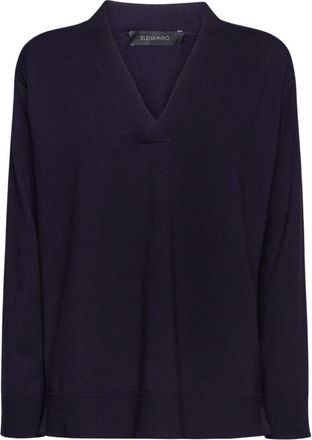 Elena Miro M036Z0 Pullover - Dames - V-hals truien - Blauw - XL - Truien & Vesten