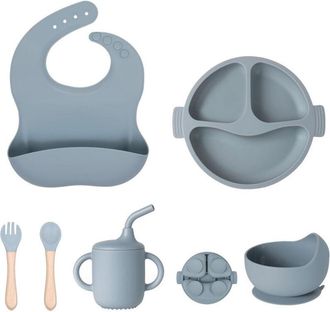 Trade Shop Trade Shop - Set De Pimientos De Destete Infantil 6pc Plato Con Taza De Succi&oacute;n Taza De Babero Taza