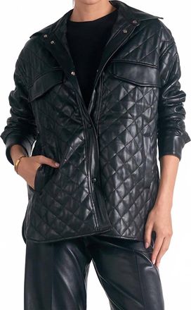 Elan Quilted Faux Jacket In Black