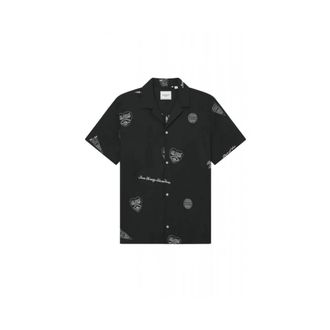 Les Deux Overhemden, Heren, Zwart, M, Katoen, Hendrix Short Sleeve Shirt