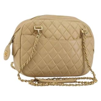 Chanel Pre-owned Cross Body Bags, female, Beige, Size: ONE SIZE Pre-owned Vintage Shoulder Bag