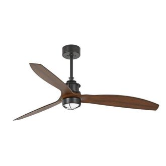 Netlighting Just Fan 128cm Black Wood Ceiling Fan with DC Motor 3000K Light