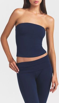 SKIMS Stretch Cotton Jersey Tube Top in Navy at Nordstrom, Size Xx-Small