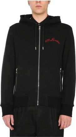 Alexander McQueen Hoodies & sweatvesten, Heren, Zwart, S, Alexander Mc Queen Sweaters Black