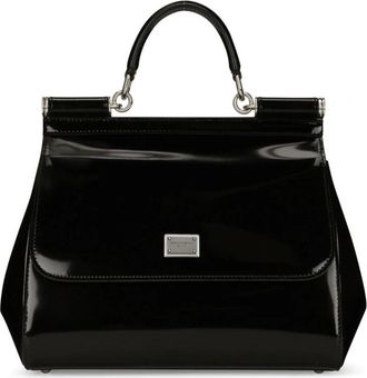 Dolce & Gabbana Grote Sicily Handtas - Dames - Handtassen - Zwart - ONE Size - Katoen - Tassen