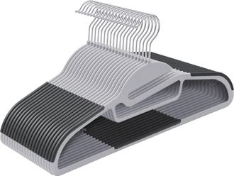 OEM Paquete De 20 Perchas De Pl&aacute;stico Con Apertura En Forma De U, Antideslizantes Y Que Ahorran Espacio. Grosor: 0,5 Cm. Ancho: 41,5 Cm. Gancho Giratorio 