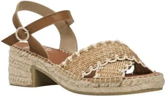 Andr&eacute; Assous Calista Espadrille Ankle Strap Platform Sandal in Cuero at Nordstrom, Size 11