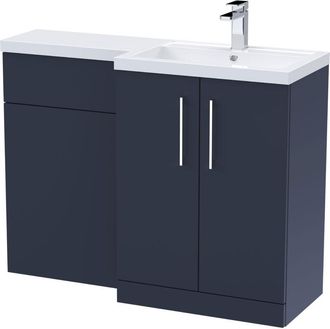 Nuie Nuie Arno RH Combination Unit with L-Shape Basin 1100mm Wide - Midnight Blue
