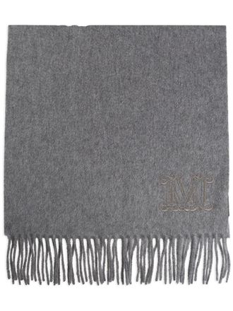 Max Mara logo-embroidered scarf - Grey