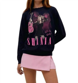 Daydreamer Shania Twain Leopard Guitar Vintage Sweatshirt In Black Onyx